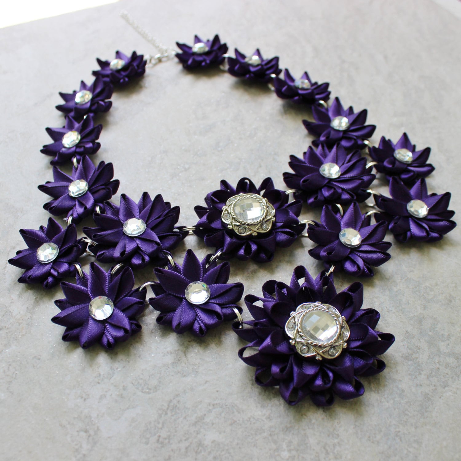 Formal Necklace Statement Bridal Necklace by PetalPerceptions