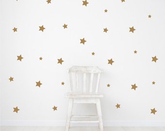 Gold Wall Decals - Star wall decals - nursery wall decals - metallic glitter - confetti stars - removable decals