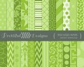 25% OFF SALE St Patricks Day Digital Paper Pack for Personal or Commercial Use - Irish Kisses Il_170x135