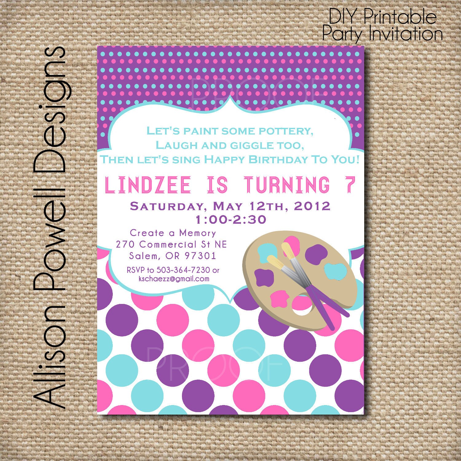 Girls Birthday Party Invitations – Jerusalem House