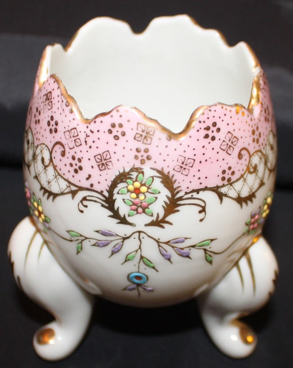 Beautiful Porcelain Egg Shaped Vase Vintage