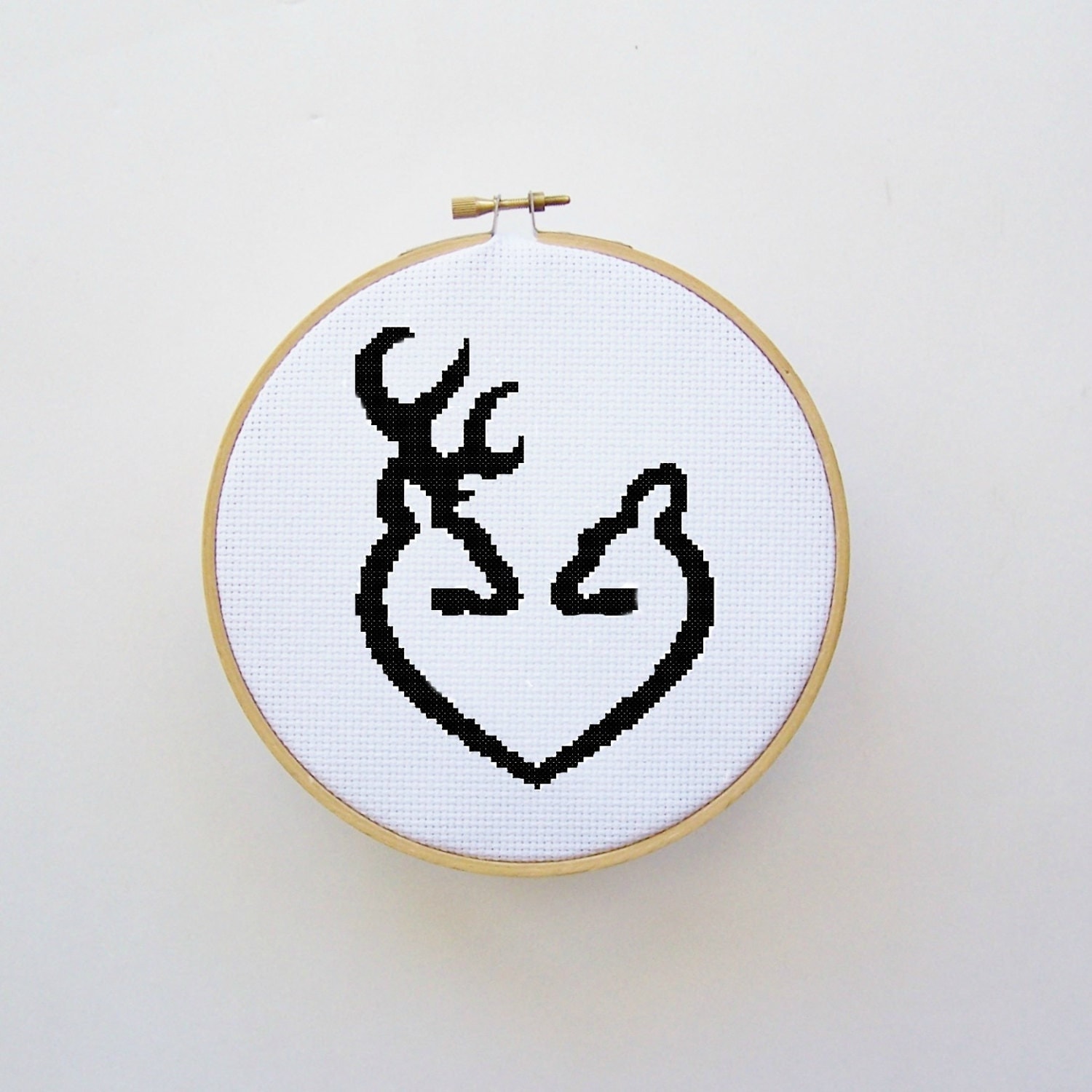 Counted Cross Stitch Pattern Doe Buck Heart - PDF File ...