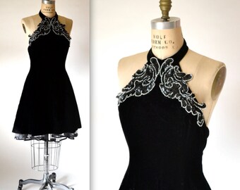 90s Vintage Prom Dress Black size M edium Large Vintage Black Velvet ...
