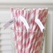 25 Pink Paper Straws, Baby Pink Paper Straws, Pink Striped Straws, Baby Shower, Wedding Straws, Birthday, Vintage Retro Straws Made in USA