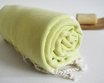 Bathstyle Turkish BATH Towel Peshtemal - SOFT - Citronelle Color - Wedding Gift, Beach, Spa, Swim, Pool Towels and Pareo