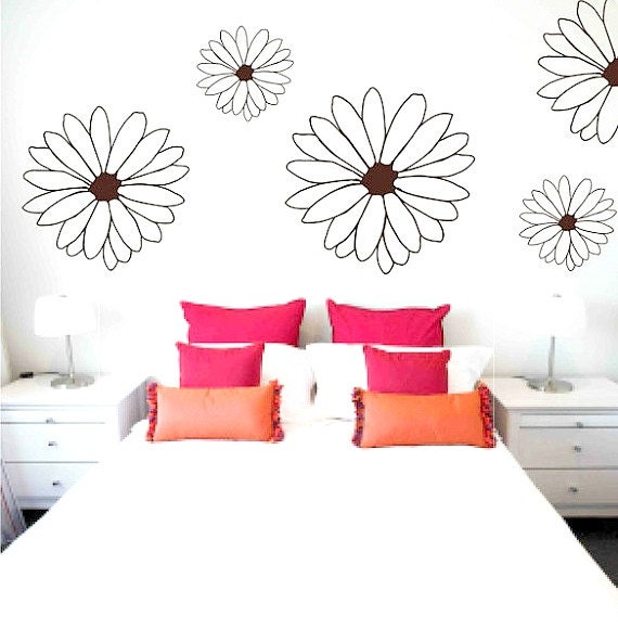 Flower Wall Decals Floral Blooms Living Room Decor
