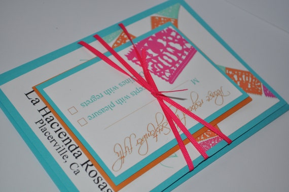 papel picado mexican wedding invitation Il_570xn