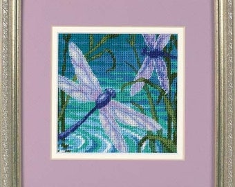 Needlepoint Kit - DRAGONFLY PAIR - Dimensions Dragonflies Needlework Kit - Dragonfly Needlepoint Kit - Dimensions Kit