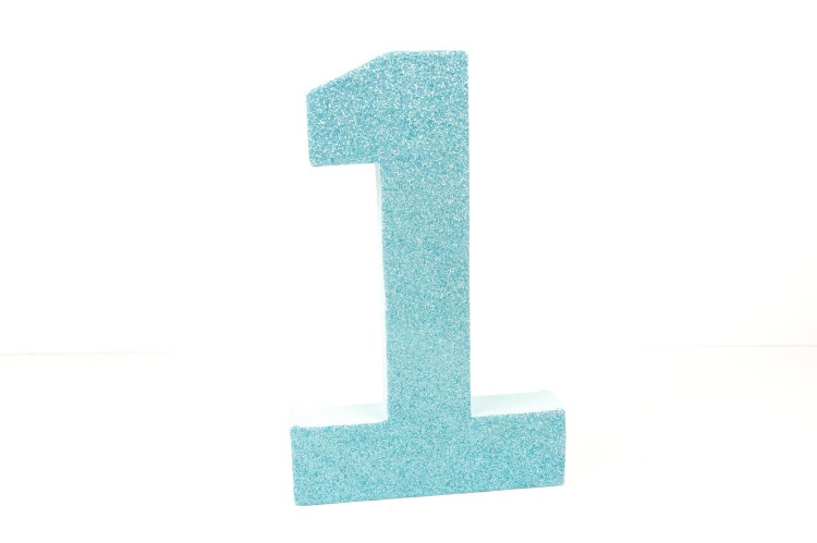 Light Blue Glitter Number 1 Birthday Party by DuryeaPlaceDesigns