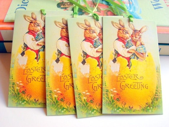 Victorian Easter Gift Tags  Easter Greeting Mr. by mimiandlucy