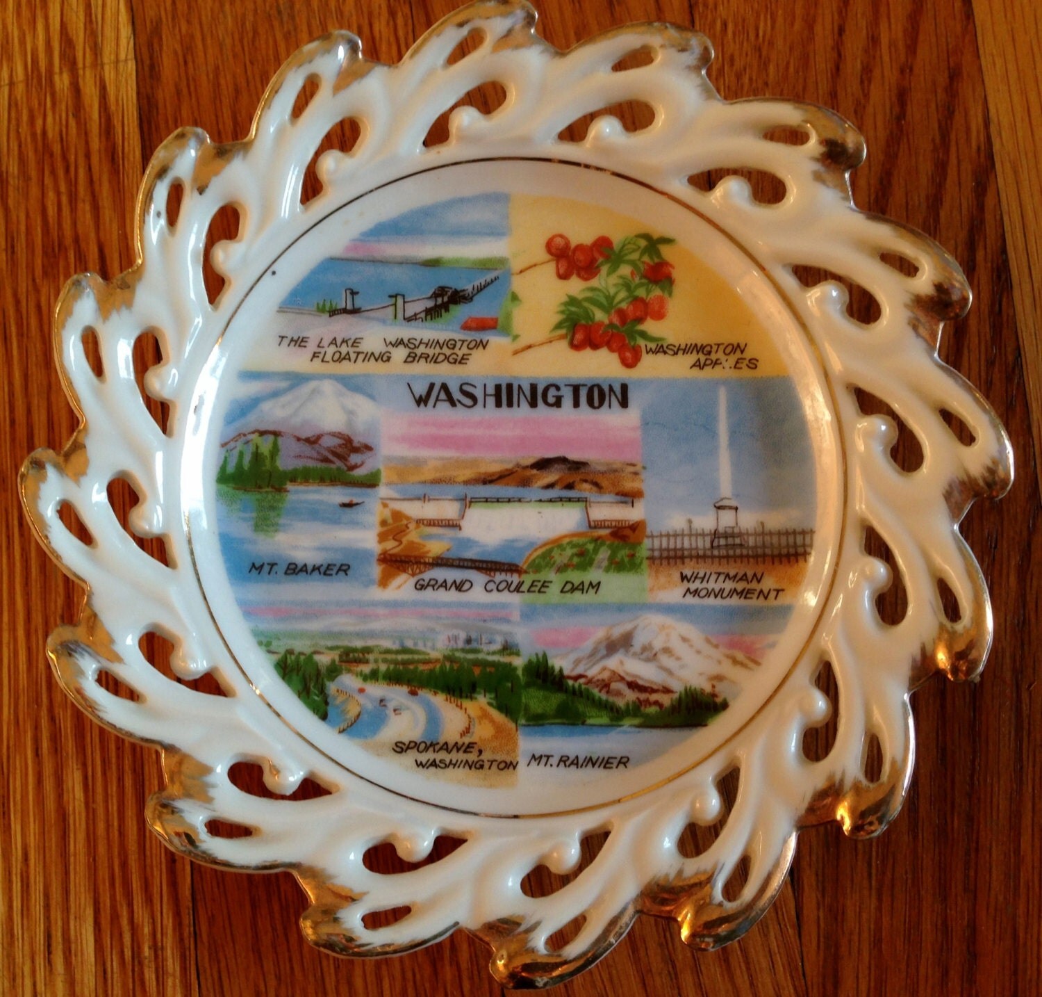 Vtg WASHINGTON State Souvenir Plate or Tray by ohpenny on Etsy