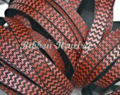 Red on black glitter chevron printed on 3/8" grosgrain ribbon- Gorgeo0us in person HALLOWEEN Il_170x135