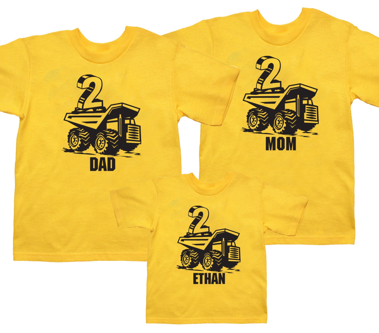 Set of 3 Dump Truck Shirt Personalized Shirts Mom Dad and