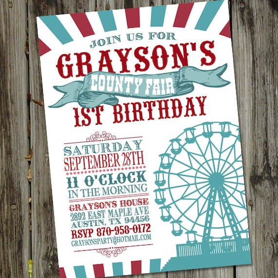 County Fair Birthday Invitation County Fair Party PRINTABLE