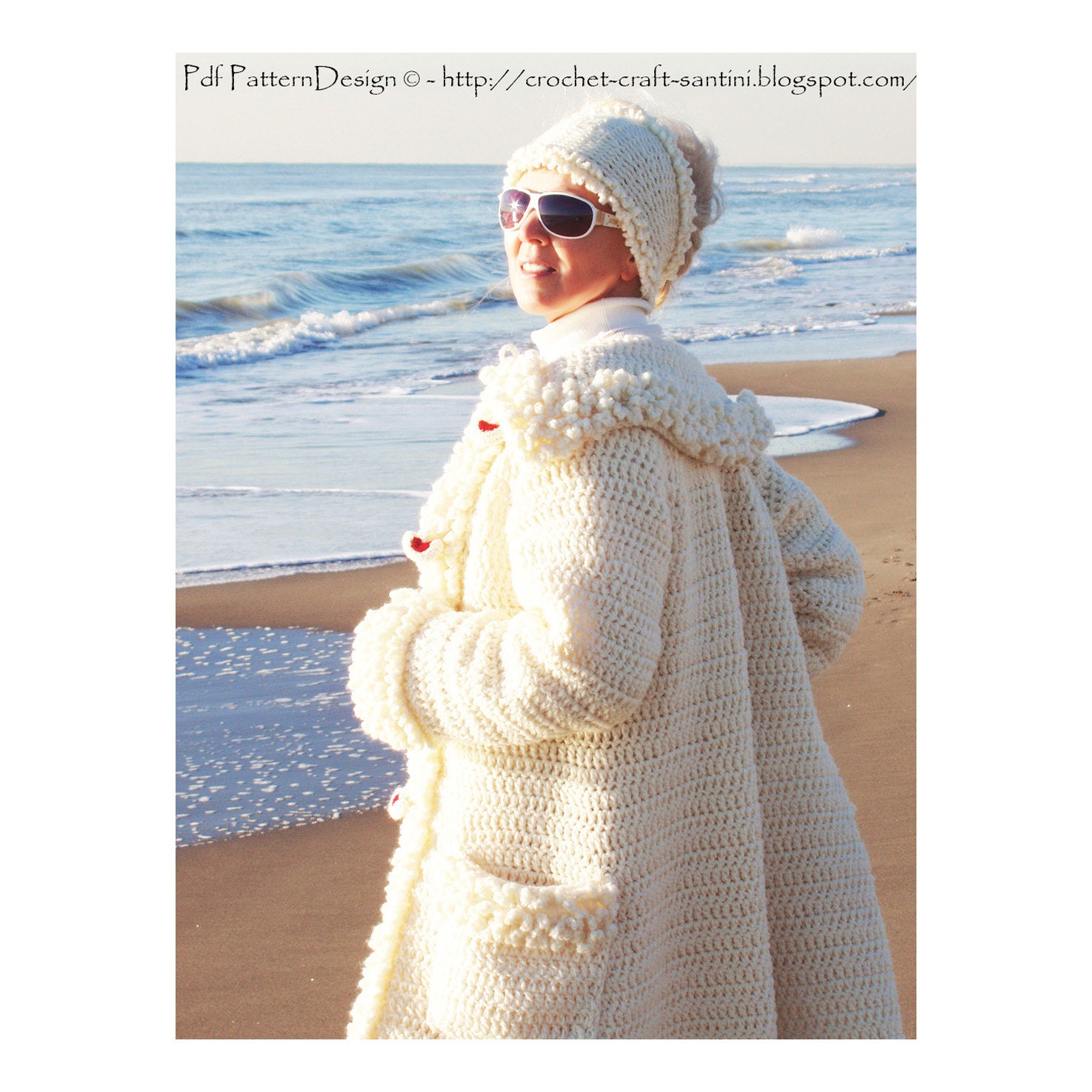 White Winter Crochet Coat/Cardigan Crochet Pattern