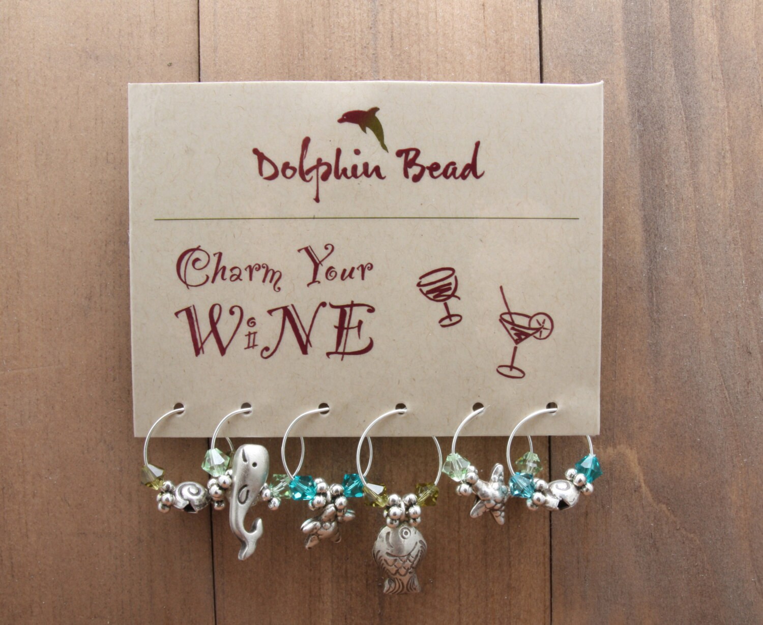 50 Wine Charm display cards printed with your logo