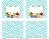 CHEVRON MONSTER editable tent cards - You Print - Instant download Il_170x135