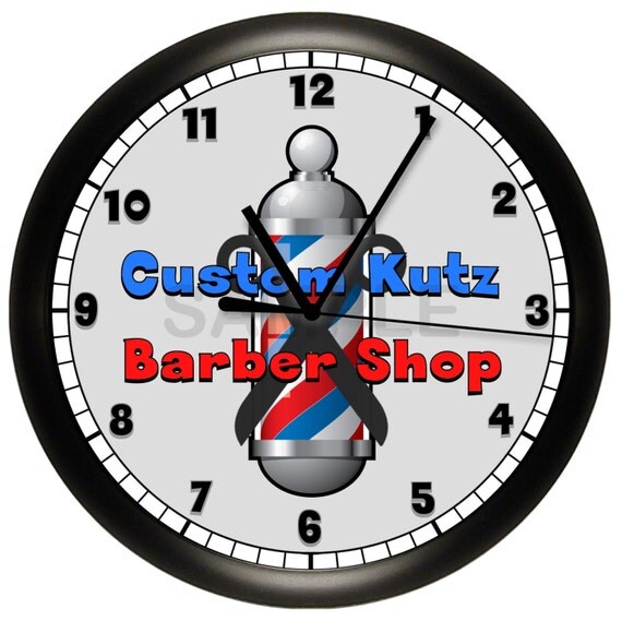 Personalized Barber Shop WALL CLOCK