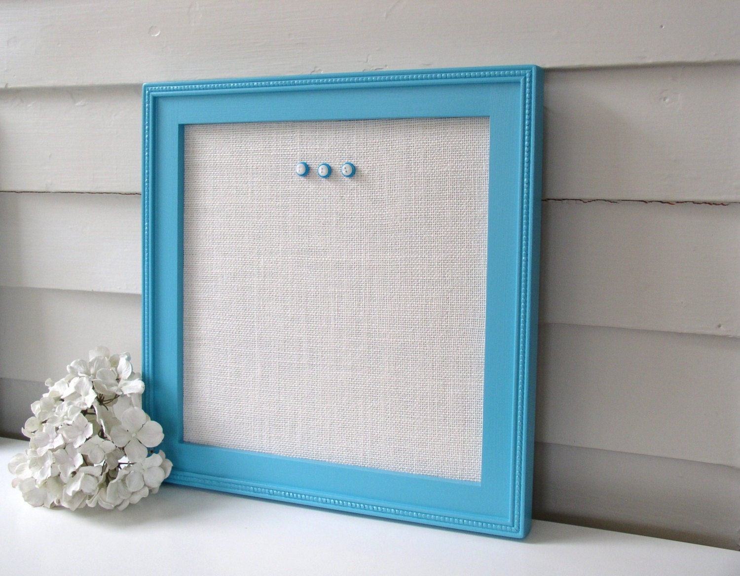 Burlap Board Framed Bulletin Board Handmade