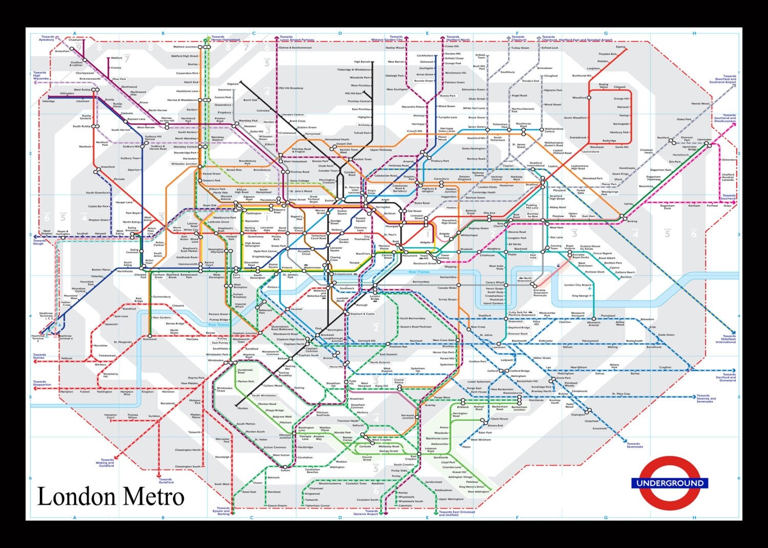 London Tube Underground Print Poster