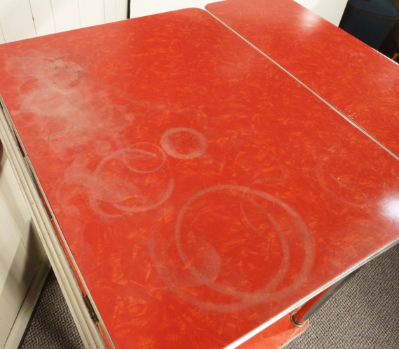 Rossa formica 50s cucina carrello mobile goccia di gillardgurl