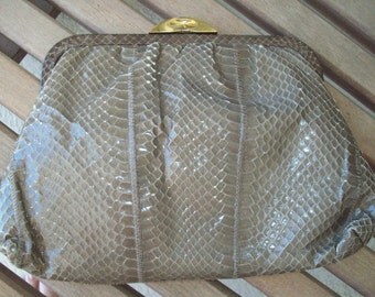 Dark Tan Snake Skin Purse