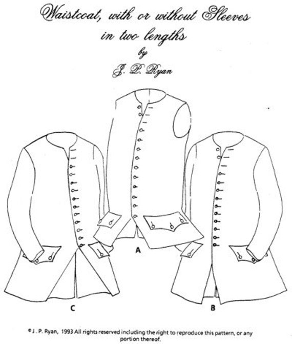 Size 48 | Mens coat pattern, Pattern, 18th century clothing