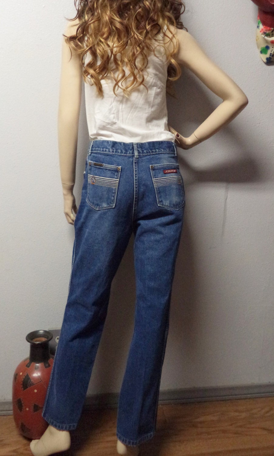 Vintage 70s Jordache High Waisted Blue Jeans Boyfriend 4899