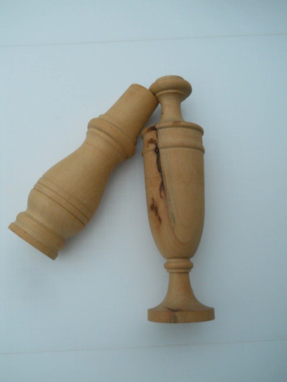 2 Vintage Wood Turnings Wood Finials Crafts by VintagePackratQueen