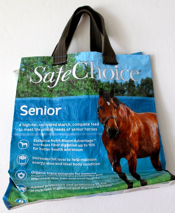 Items similar to Upcycled Equine Junior Feed Grocery Bagbelt strap