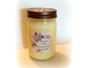 Soy candle, 12 ounce Honeysuckle, Yellow Candle, Bronze Daisy Lid, Floral Candle, Summer Candle