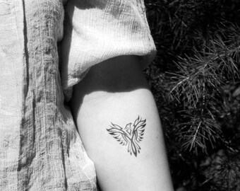 Temporary Tattoo - Phoenix Tattoo - Rise From the Ashes - Firebird - Rebirth