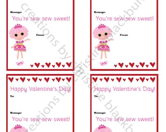 Lalaloopsy Printable Valentine's Day Cards - INSTANT DOWNLOAD