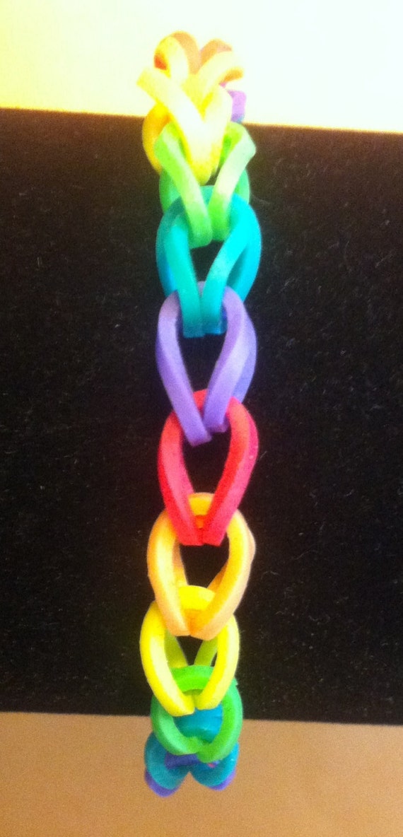 Items similar to Rainbow Loom Rubberband Single Chain Bracelet on Etsy