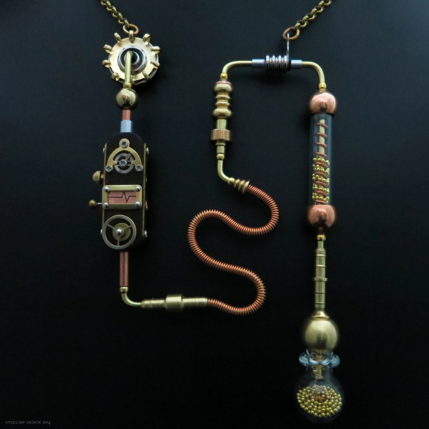 Science Jewelry Scientist Steam Punk Necklace by steelhipdesign