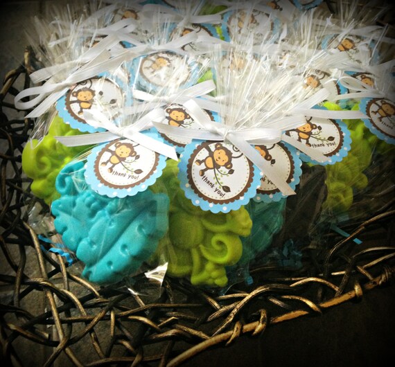10 MONKEY SOAP FAVORS (with Tags & Ribbons) - Mod Monkey Birthday Favor, Baby Shower Favor, Monkey Soap, Curious George Inspired Favor Il_570xn
