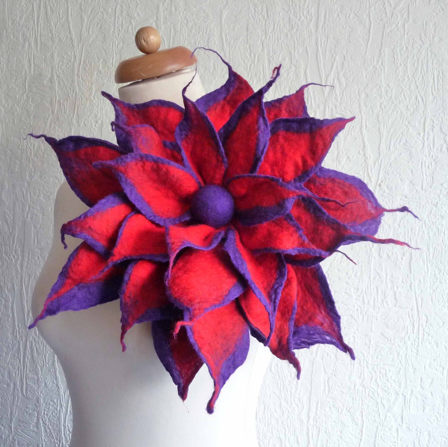 felted flower corsage pin brooch handmade felted wool