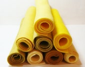 Yellow Mustards  Wool Felt Blend Color Bundle--8 Color  Pack
