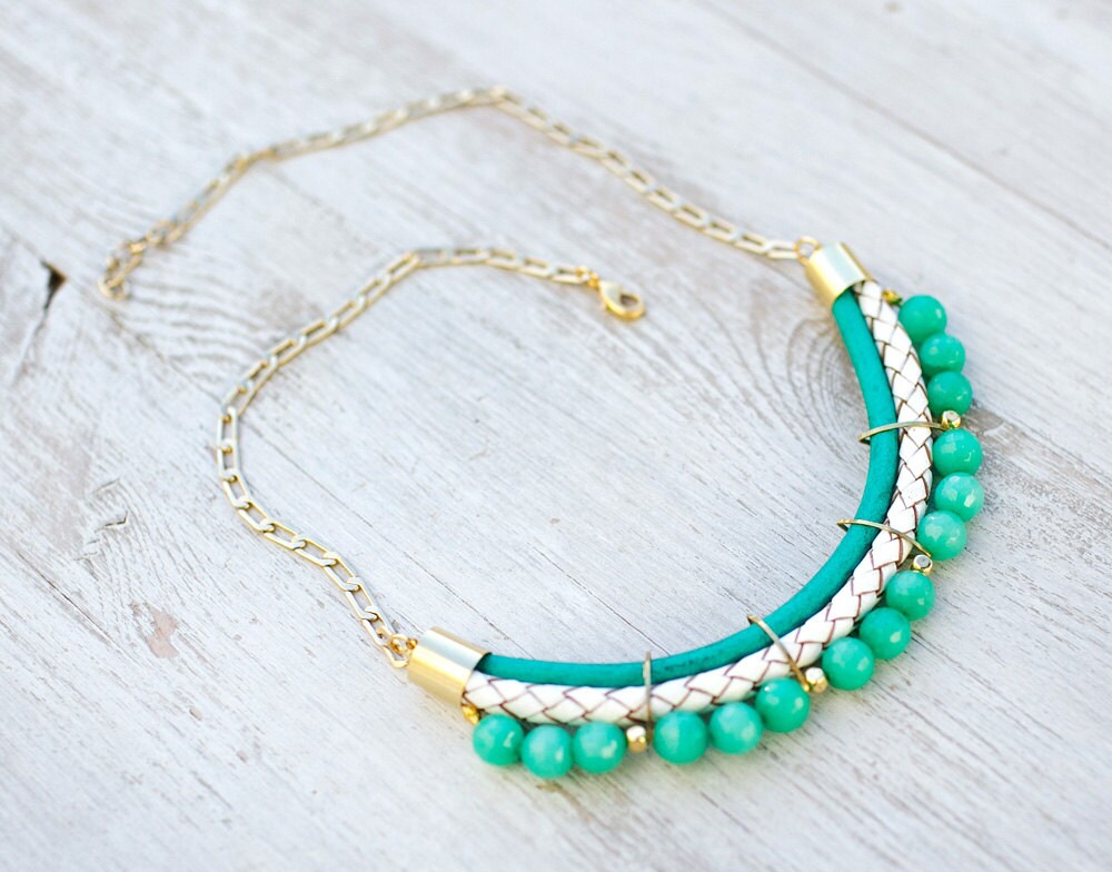 PrettyLover Statement Pastel colors Agate Necklace by Pardes