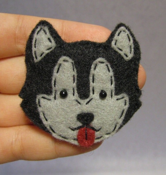 Items similar to Husky Felt Pin on Etsy