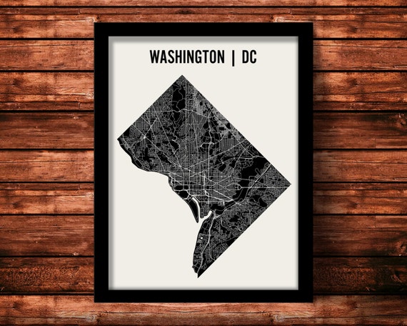 Washington DC Map Art Print Washington DC Print by