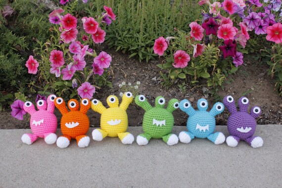 Items similar to Crocheted Amigurumi Mini Monster, Alien ...