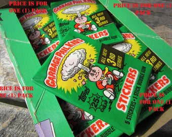 1 Pack of Vintage Garbage Pail Kids Sticker Cards Dated 1986 Series 3 Unopened Pack of Cards 80s 3rd Series GPK Collectible Cards 1980s VTG