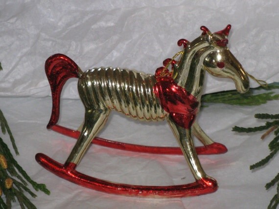 vintage plastic rocking horse