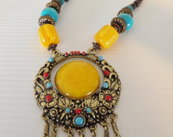 SALE*******Chunky Bold Mod Statement Boho Necklace*******Was95.00*****Now