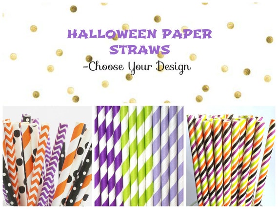 CHOOSE YOUR OWN Halloween Paper Straw Pack // Halloween party Supplies // Wedding Supplies // Birthday Party // Drinking Straws // Cake Pops Il_570xn