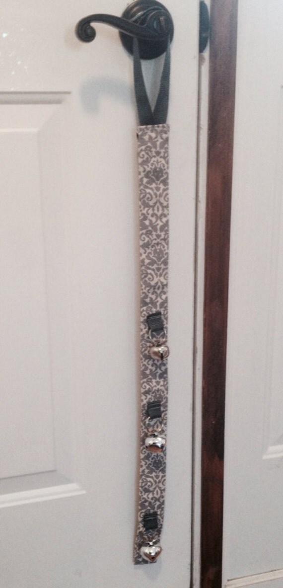 Dog Door Bells Gray Damask No scratch