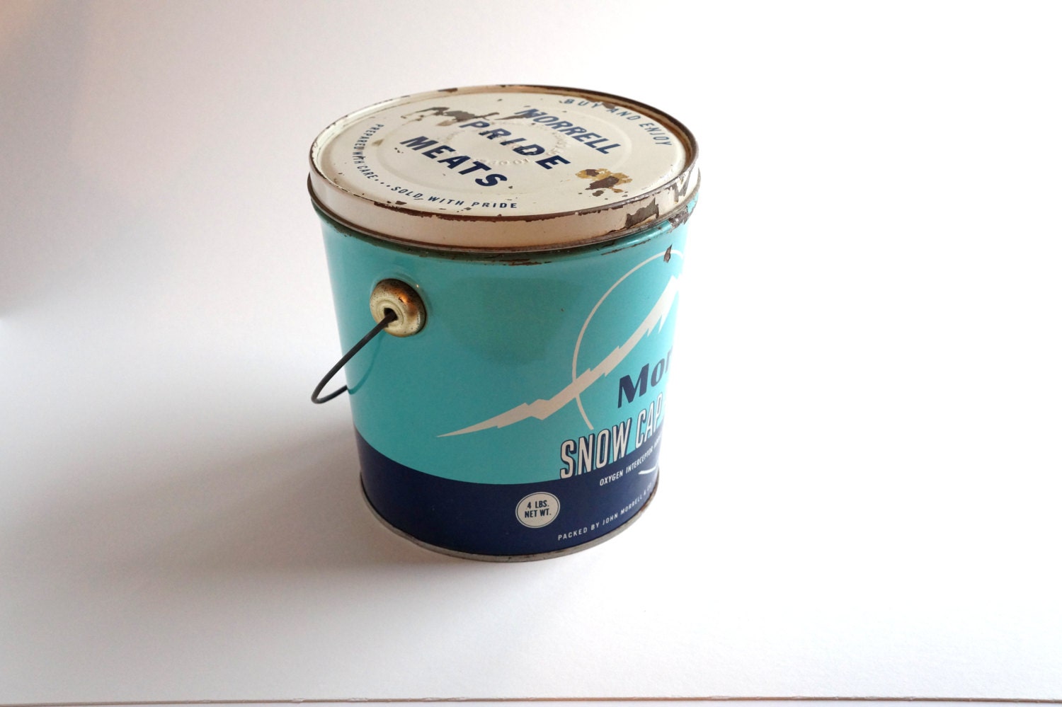 blue Morrell pride meats lard container bucket by ColorBlindFossil