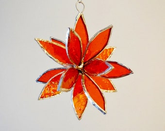 3D Stained Glass Suncatcher. Flower. Flower of Life - Swirl.