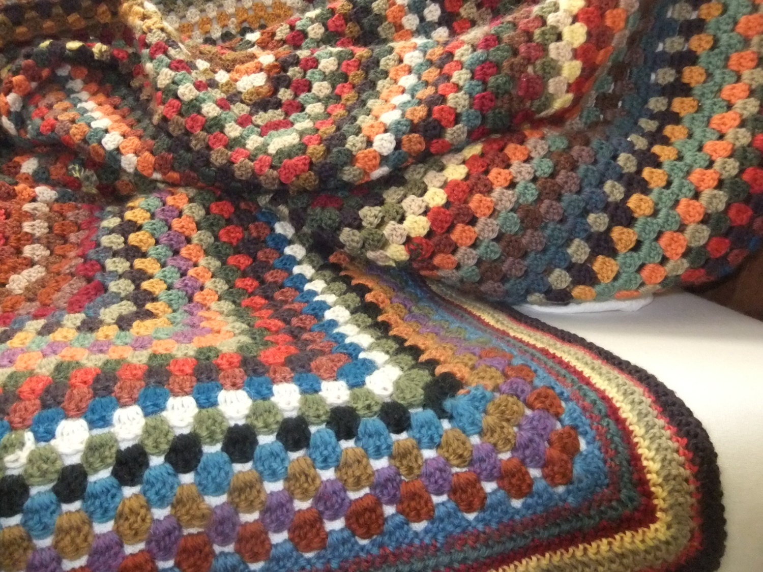 Custom Made Multicolor Wool Granny Square by centerofbalance